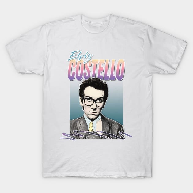 Retro Elvis Costello 80s Fanart Design T-Shirt by DankFutura